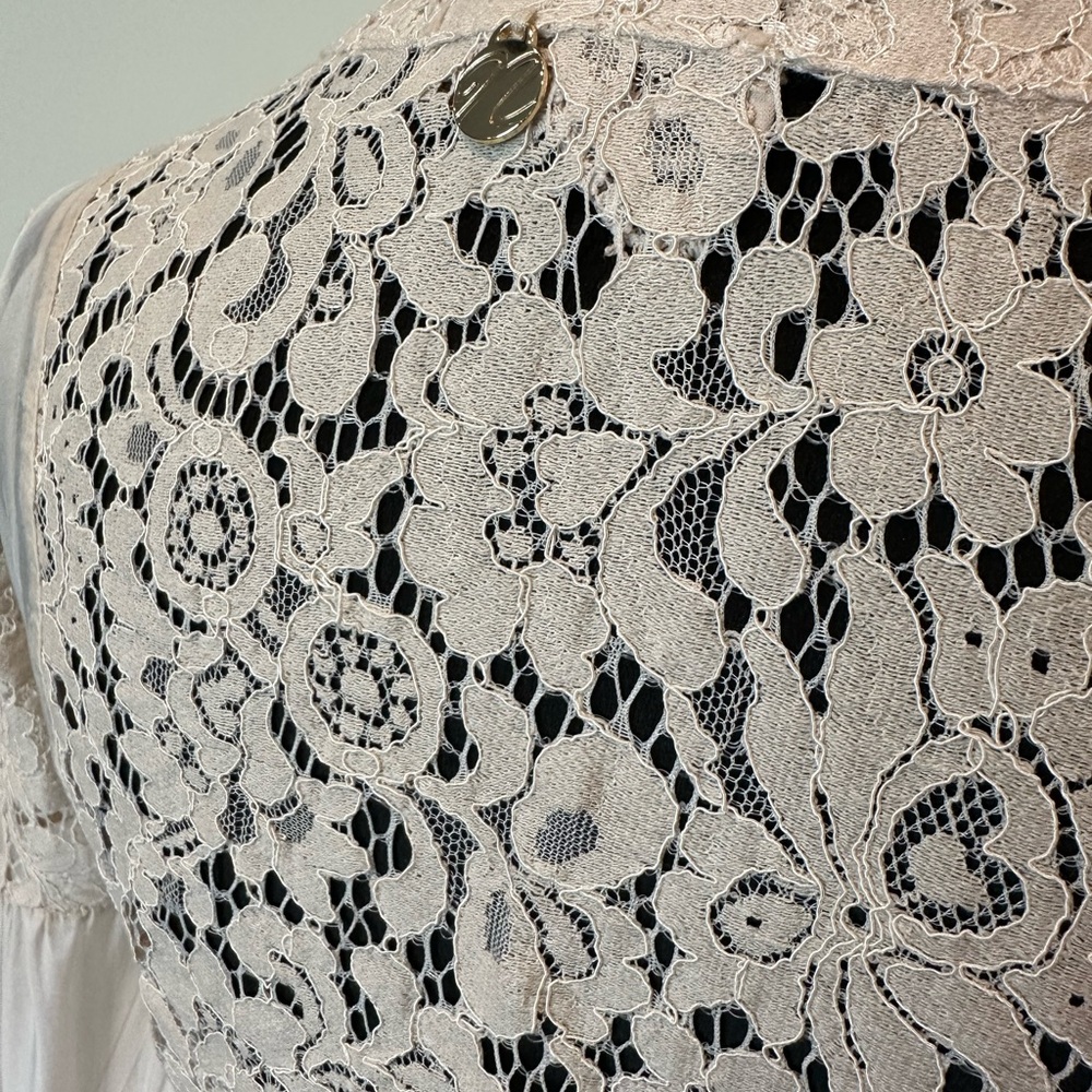 Chic Cream Lace Blouse for Women - Picture 4 of 5